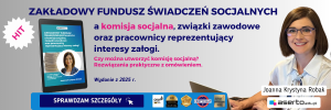 Książka (e-book) ZFŚS a komisja socjalna i związki zawodowe oraz pracownicy reprezentujący interesy załogi. Czy można utworzyć komisję socjalną? Rozwiązania praktyczne z omówieniem. Szczegóły na stronie: https://www.kursy.aserto.edu.pl/ksiazka-zakladowy-fundusz-swiadczen-socjalnych-a-komisja-socjalna-i-zwiazki-zawodowe-czy-mozna-utworzyc-komisje-socjalna-rozwiazania-praktyczne-z-omowieniem-2025/